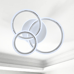 Стельова світлодіодна люстра LUMINARIA 90W до 20 кв.м колір Білий + Хром SONNE 90W 4R WH/HR