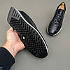 Чоловічі літні кросівки (натуральна шкіра), чорні кроси для чоловіків, чоловіче взуття на літо, розмір 40 41 42 43 44 45, фото 6