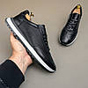 Чоловічі літні кросівки (натуральна шкіра), чорні кроси для чоловіків, чоловіче взуття на літо, розмір 40 41 42 43 44 45, фото 5