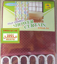 Шторка для ванної кімнати Shower curtain, однотонна бардова. Розмір 200х180 див.