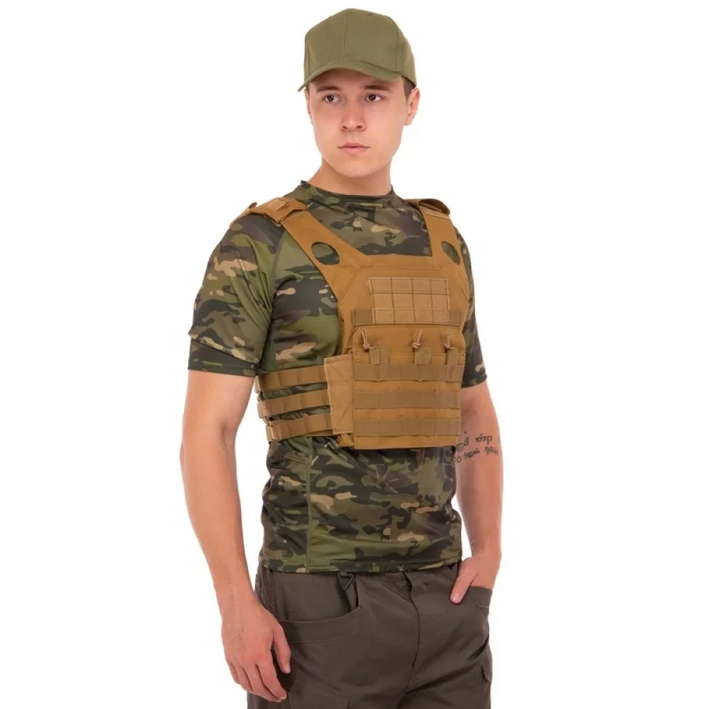 Плитоноска для бронепластин із системою MOLLE Military Rangers ZK-28 койот