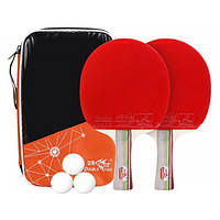 Набор для настольного тенниса (2 ракетки, 3 мячика, сумка) Double fish 366A