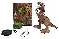 Игрушка Робот Динозавр Тираннозавр Рекс на радиоуправлении пульт и браслет, пар из рта, звук, свет, 2 вида