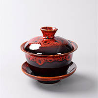 Гайвань цзыша красный ёмкость 150 мл. посуда для чайной церемонии используется в китайской чайной традиции