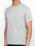 Мужская футболка спортивная светло-серая качественная хлопковая тенниска мальчику Подобрать размер футболки