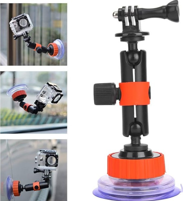 Кронштейн на присоску для спортивної камери, автомобільне кріплення на присоску, гвинтовий інтерфейс 1/4 дюйма
