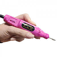 Машинка для маникюра и педикюра фрезер ручка 5 насадок USB Розовый upg