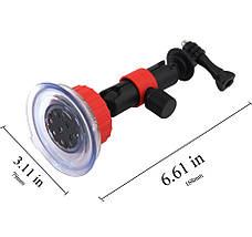 Кронштейн на присоску для спортивної камери, автомобільне кріплення на присоску, гвинтовий інтерфейс 1/4 дюйма, фото 2