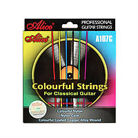 Разноцветные струны для классической шестиструнной гитары, Alice A107C Струны для классической гитары (28-43).