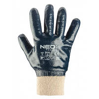 Захисні рукавички Neo Tools робочі, бавовна з повним нітриловим покриттям, р. 10 97-630-10 n