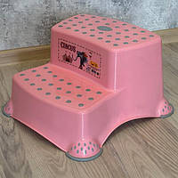 Стільчик-ступенька, драбинка для дітей СМ-520 рожева