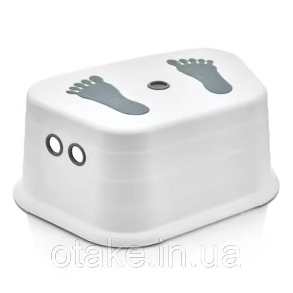 Стільчик-сходинка, драбинка для дітей 3165 01 Білий із сірим