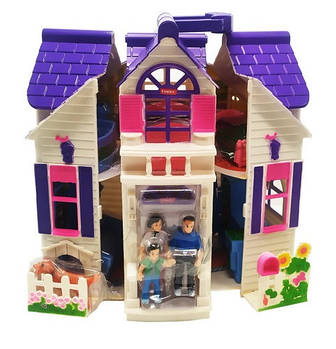 Ляльковий будиночок з набором іграшок та меблями Limo Toy F611 Розкладний будиночок на два поверхи будиночок