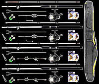 Набор Универсальный 2.7м на Четыри комплекта спиннингов для донной ловли с полным комплектом и Чехлом