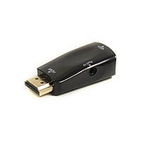 Переходник PowerPlant CA910267 HDMI (тато) - VGA (мама) 3.5mm mini jack (мама) Black