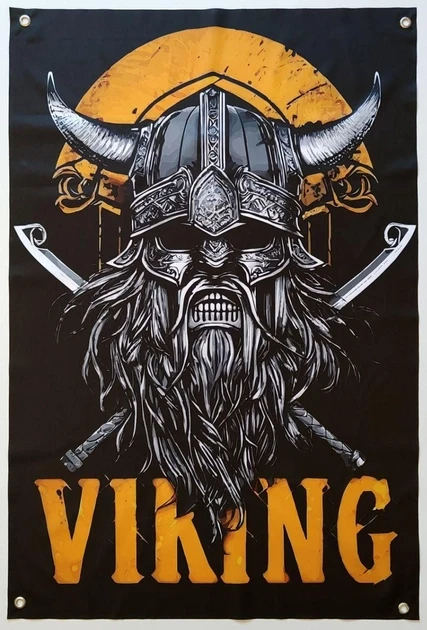 Прапор банер Вікінг "Viking" 900х600 мм на люверсах