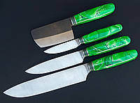 Набор кухонных ножей ручной работы «Поварская четверка #1» из стали N690/60-61HRC.