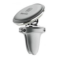 Тримач в авто Baseus Magnetic Air Vent Car Mount Holder with cable clip Silver