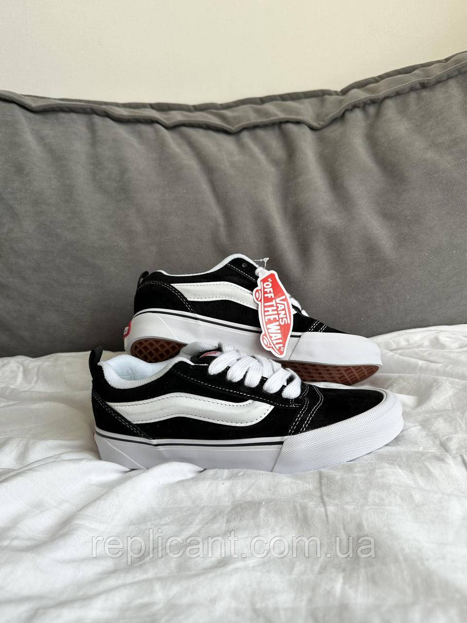 Кеди жіночі Vans KNU Old School Black / White premium В'єтнам, фото 1