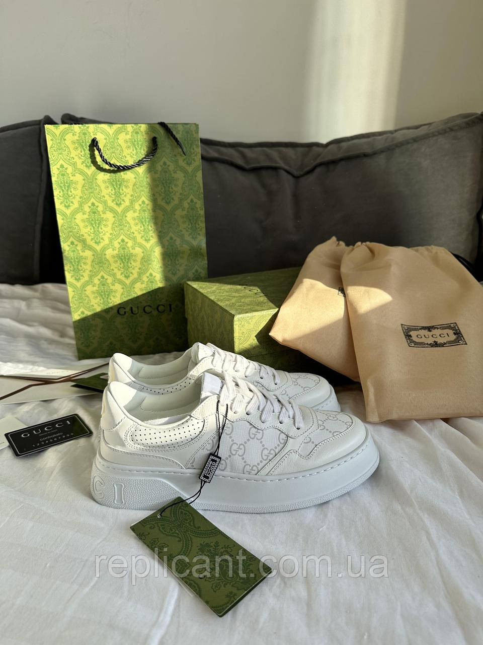 Кросівки чоловічі Gucci GG Sneakers White В'єтнам, фото 1