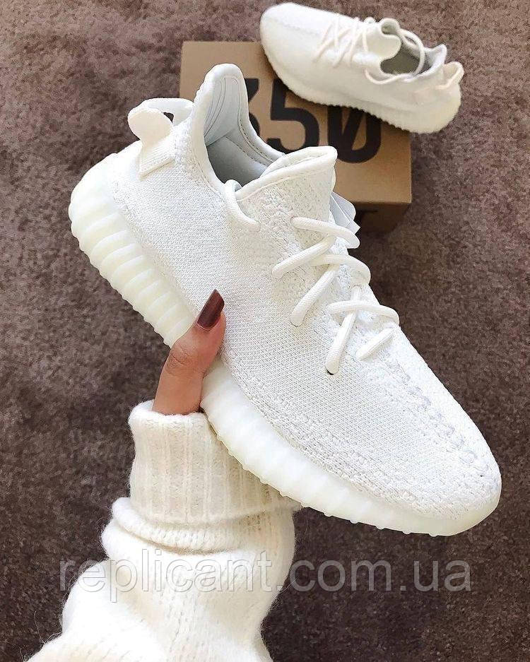 Кросівки чоловічі Adidas Yeezy 350 Full White Premium В'єтнам, фото 1