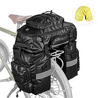 Сумка 3 в 1 на багажник велосипеда байкпакинг Rhinowalk X21606BK 65л Черный