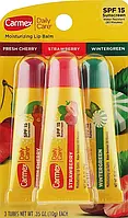 Набор бальзамов для губ в тубе CARMEX 3-Pack Cherry Strawberry Wintergreen SPF CARMEX, 15 3х10 г