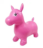 Детский прыгун-лошадка для активных игр MS 0737 Детская надувная лошадка Розовый