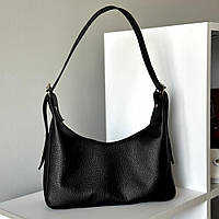 Классическая черная сумка из натуральной кожи в стиле сasual, Стильная вместительная женская сумка для работы
