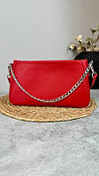Стильная красная сумка из натуральной кожи в стиле сasual на плечо, Вместительная женская сумка для работы