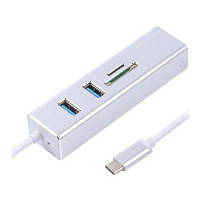 Концентратор Maxxter USB to Gigabit Ethernet, 2 Ports USB 3.0 + microSD/TF card r NECH-2P-SD-01 n