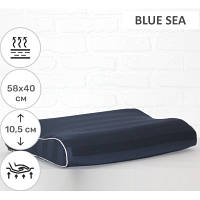 Подушка MirSon ортопедическая №6006 Noble stripe Blue sea 58х40х10.5 2200003260946 n