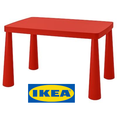 Дитячий стіл IKEA MAMMUT (ІКЕА МАММУТ). 60365167. Червоний