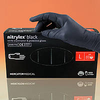 Перчатки нитриловые черные Nitrylex Black L, 100шт.