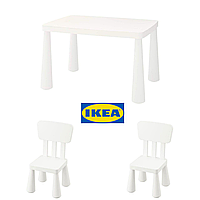 Набір! Дитячий стіл IKEA MAMMUT + 2 стільці IKEA MAMMUT. 3 предмети