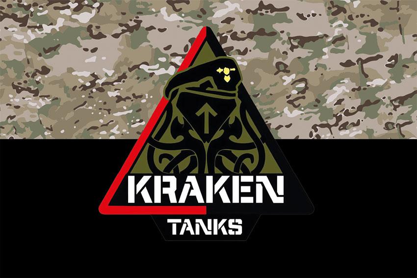 Прапор Танкового батальйону Спецпідрозділу «Kraken» ЗСУ камуфляж-чорний