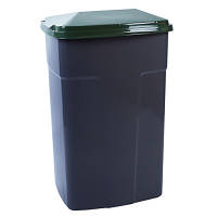 Контейнер для мусора Алеана с крышкой темно-серый с зеленым 90 л 3326 n
