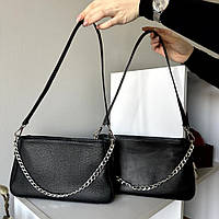 Классическая черная сумка из натуральной кожи в стиле сasual, Стильная вместительная женская сумка для работы
