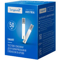 Тест-смужки для глюкометра Longevita Smart 50 шт. 6397644 n