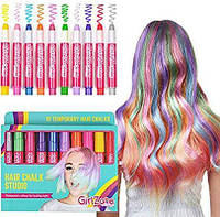 ПОД ЗАКАЗ 20+- ДНЕЙ Цветные карандаши для волос GirlZone Hair Chalk Set For Girls