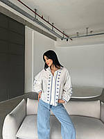 Блузка жіноча стильна з вишивкою розміри 42-46 (3кв) "DIVA" недорого від прямого постачальника