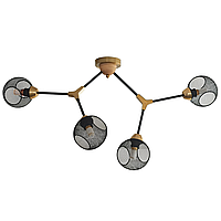 Декоративная потолочная люстра на четыре плафона из металлической сетки под лампу Е27 GLX-22065-4