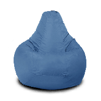 Кресло-груша мешок со съемным чехлом BILPE Rest-L бескаркасная мебель для сада, голубой синий Оксфорд