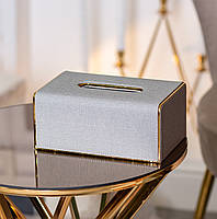 Коробка-органайзер для салфеток на стол в сером цвете (21х13.5х9 см) Салфетница для бумажных полотенец