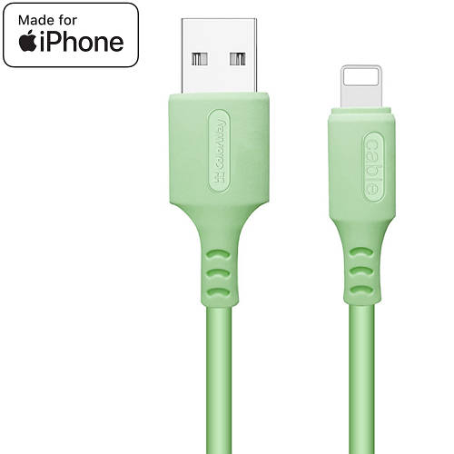 Кабель/шнур для Айфона (iPhone 11/12/13/14) Lightning, 1 метр, зеленый ...