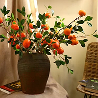Искусственные цветы декоративные фрукты мандарины ветви длиной 90 см 1шт