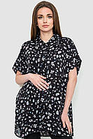 Рубашка женская штапель, цвет черно-розовый, размер XXL-XXXL, 102R5230-1