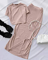 Жіночий костюм(топ+спідниця) зі щільної та якісної тканини,розмір : Xs-S , M-L