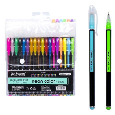 Набір гелевих ручок 36 кольорів "Neon color" HG6107-36 KNZ