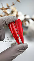 Гель лак для ногтей Saga Black Snow "Черный снег" №01 9 мл (Красный)